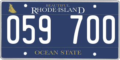RI license plate 059700