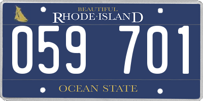 RI license plate 059701