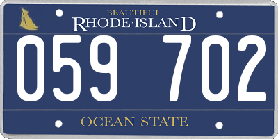 RI license plate 059702