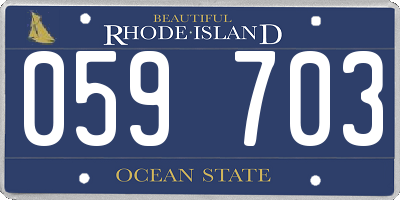 RI license plate 059703