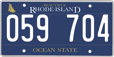 RI license plate 059704