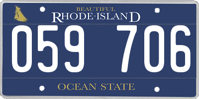 RI license plate 059706
