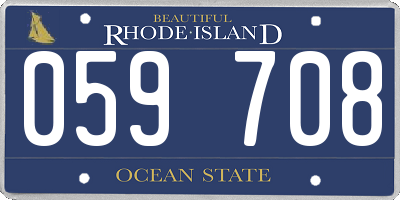 RI license plate 059708