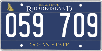 RI license plate 059709
