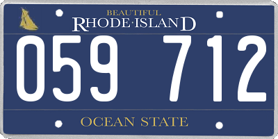 RI license plate 059712