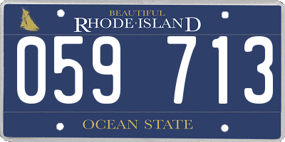 RI license plate 059713