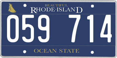 RI license plate 059714