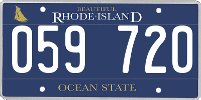 RI license plate 059720