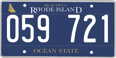 RI license plate 059721