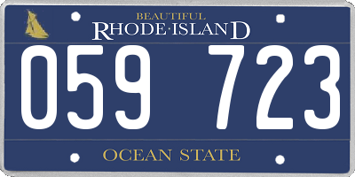 RI license plate 059723