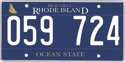 RI license plate 059724