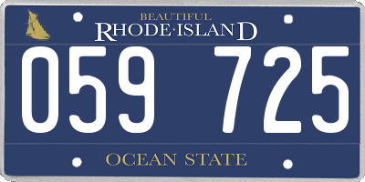 RI license plate 059725