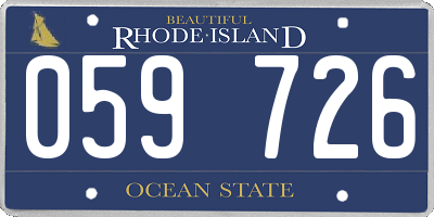 RI license plate 059726