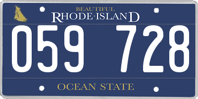 RI license plate 059728