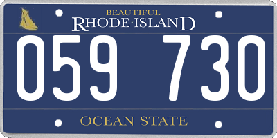 RI license plate 059730