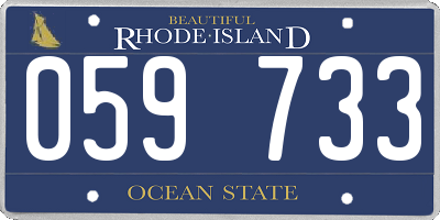 RI license plate 059733