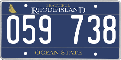 RI license plate 059738