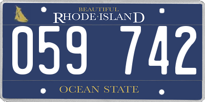 RI license plate 059742