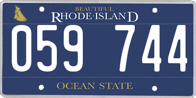 RI license plate 059744