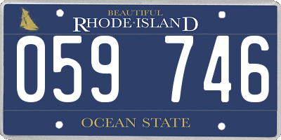 RI license plate 059746