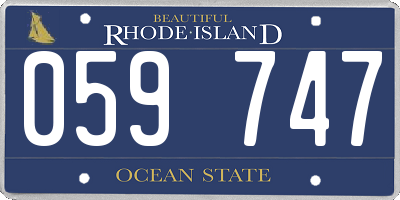 RI license plate 059747