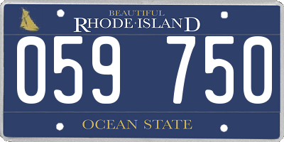 RI license plate 059750