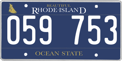 RI license plate 059753