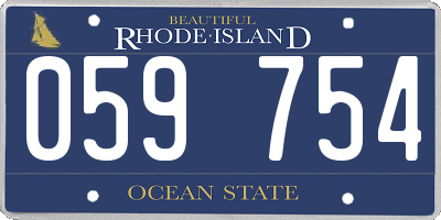 RI license plate 059754