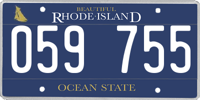 RI license plate 059755