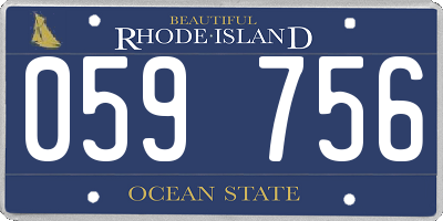 RI license plate 059756