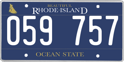 RI license plate 059757