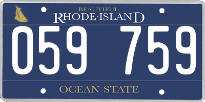 RI license plate 059759