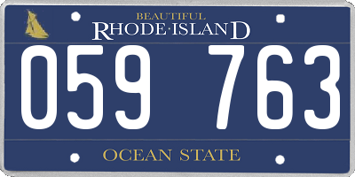 RI license plate 059763