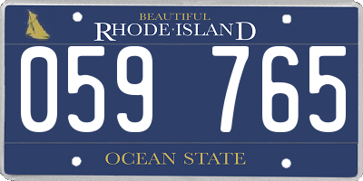 RI license plate 059765