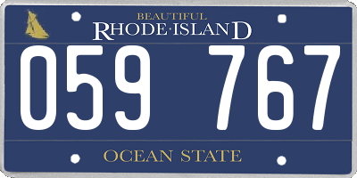 RI license plate 059767