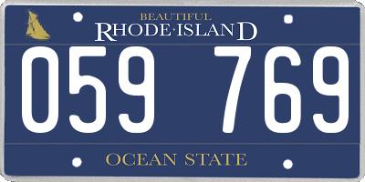 RI license plate 059769