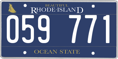 RI license plate 059771