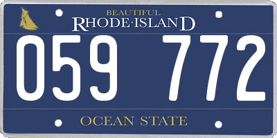 RI license plate 059772