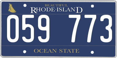 RI license plate 059773