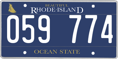 RI license plate 059774