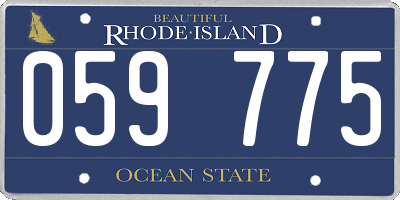 RI license plate 059775