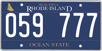 RI license plate 059777