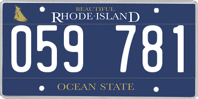 RI license plate 059781