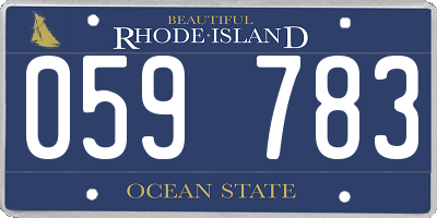 RI license plate 059783