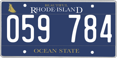 RI license plate 059784