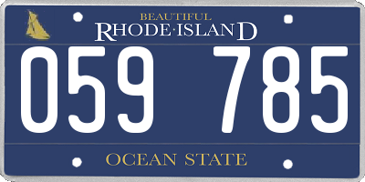 RI license plate 059785
