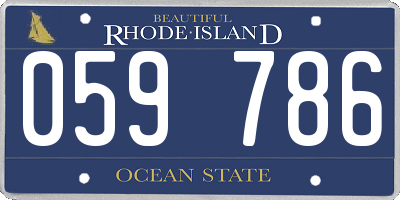 RI license plate 059786