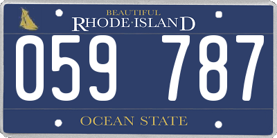 RI license plate 059787