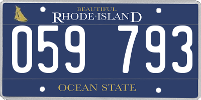 RI license plate 059793
