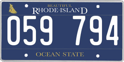 RI license plate 059794